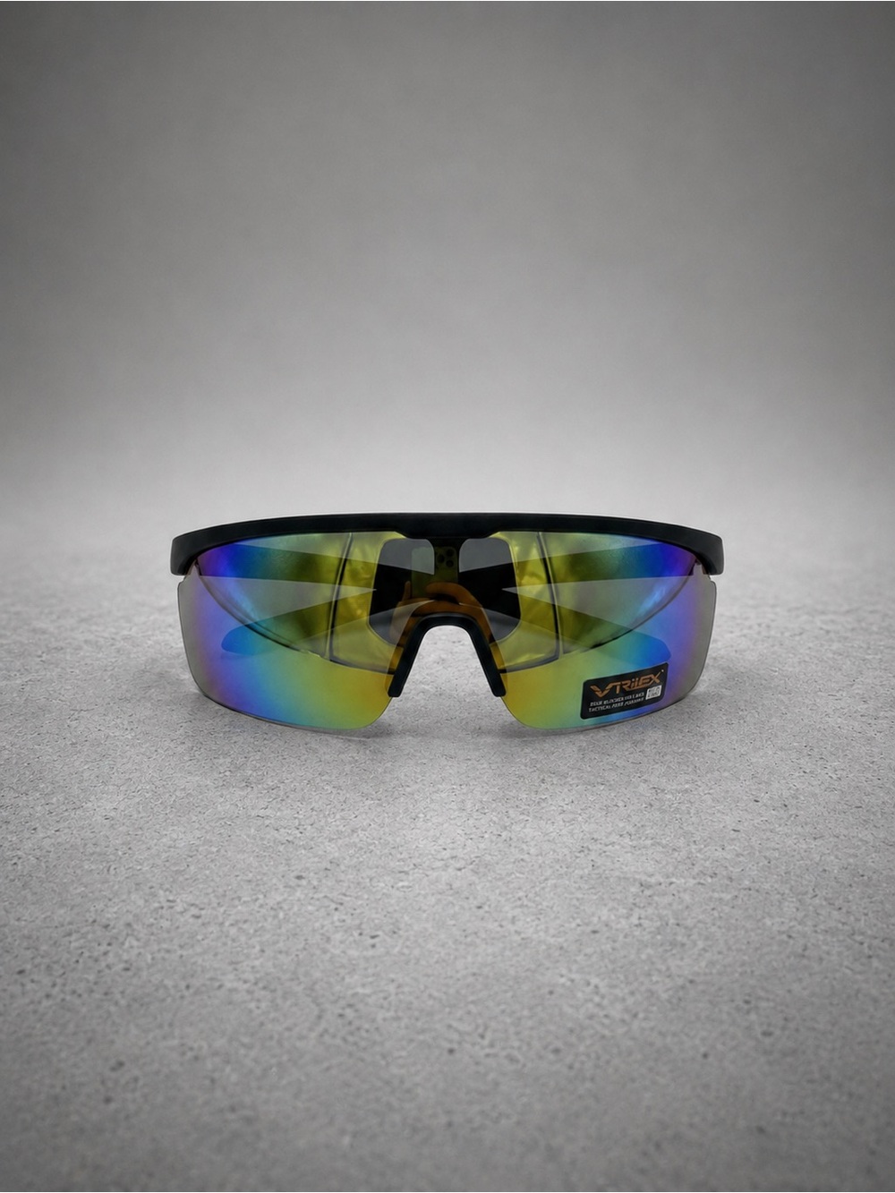 Mirrored Sport Shield Sunglasses - Yellow/Blue/Green Lens